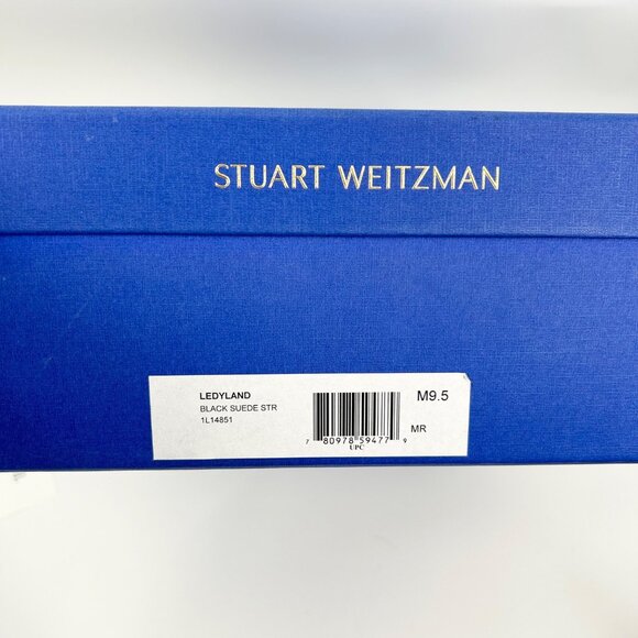 Stuart Weitzman Ledyland Black Suede Leather Tie Back Over the Knee Heeled Boots - Picture 11 of 11